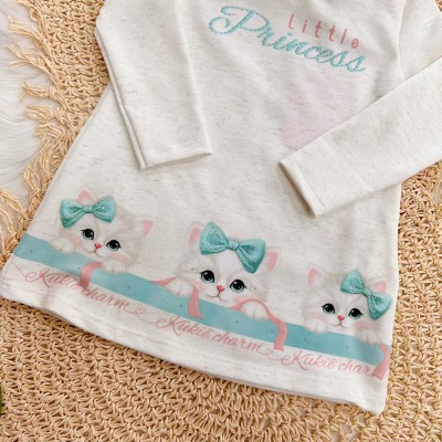 Vestido Manga Longa Cat Princess - Areia 